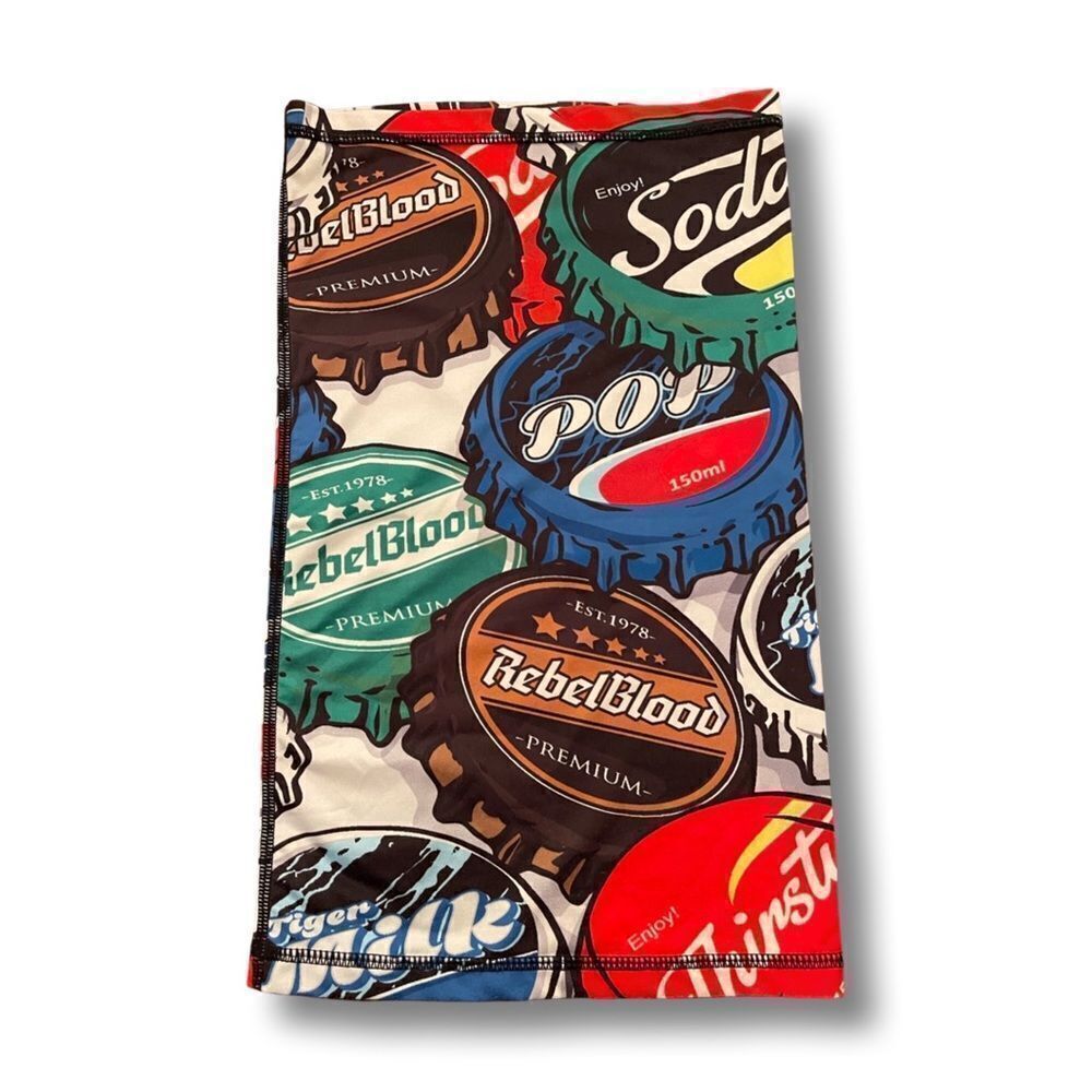 Retro Bottle Cap Design Neck Gaiter - Picture 4 of 9